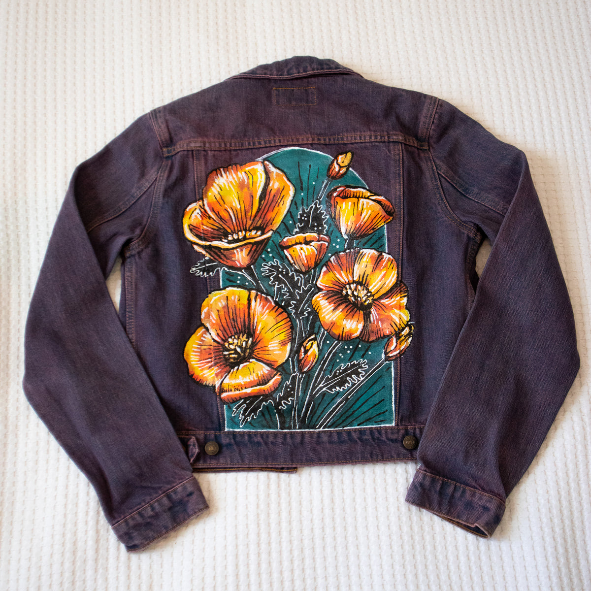 Poppy Jacket - Hand Painted Original – Art by Elaine Co